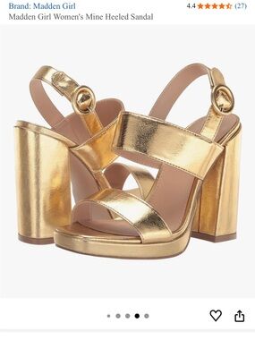 Madden Girl Metallic Gold Block Heel Sandals